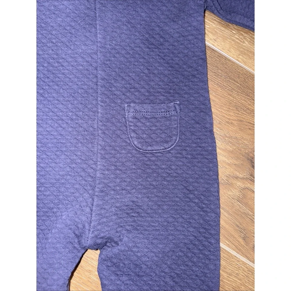 JANIE AND JACK 3-6 Months NAVY QUILTED OUTFIT One piece‎ Preppy Nautical